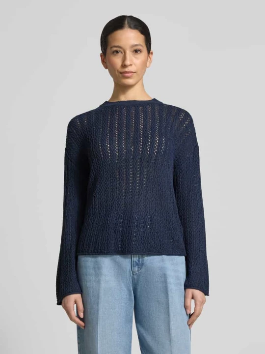 Zdjęcie produktu Sweter z dzianiny Comfort-Fit o półprzezroczystym efekcie Tom Tailor Granatowy