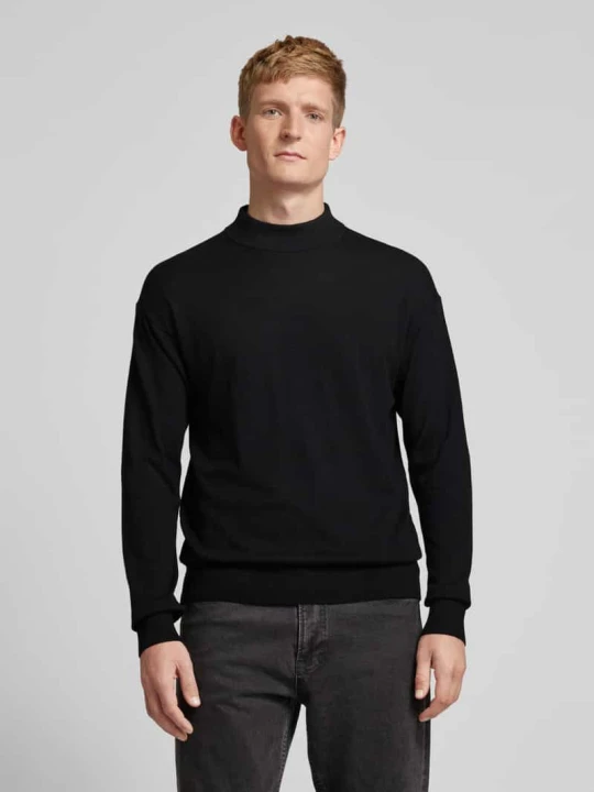 Zdjęcie produktu Sweter z dzianiny krój regular fit z dodatkiem wełny model „CORE” Scotch & Soda Czarny