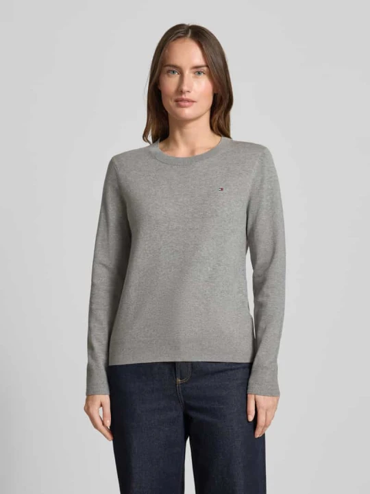 Zdjęcie produktu Regular Fit sweter z dzianiny z mieszanki bawełny Tommy Hilfiger Jasnoszary melanż