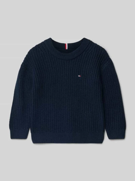 Zdjęcie produktu Sweter z dzianiny kroju regular fit z mieszanki bawełny Tommy Hilfiger Granatowy
