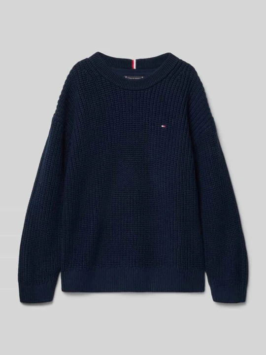 Zdjęcie produktu Sweter z dzianiny kroju regular fit z mieszanki bawełny Tommy Hilfiger Granatowy
