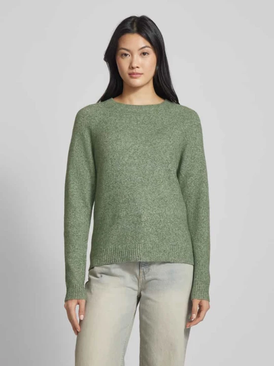 Zdjęcie produktu sweter z dzianiny o kroju regular fit z dekoltem typu crew neck model 'DOFFY' Vero Moda Trzcinowy