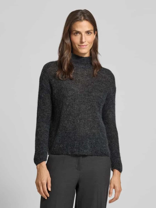 Zdjęcie produktu Sweter z golfem Comfort Fit z dodatkiem wełny model „TENNA” MM By Max Mara Antracytowy melanż