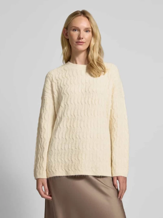 Zdjęcie produktu Sweter z dzianiny o kroju comfort fit z fakturowaną dzianiną model ‘ELYA’ Vero Moda Écru