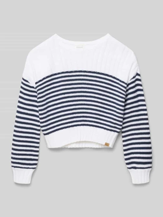 Zdjęcie produktu Sweter z dzianiny o kroju loose fit z mieszanki bawełny model 'SLASH' Abercrombie & Fitch Biały