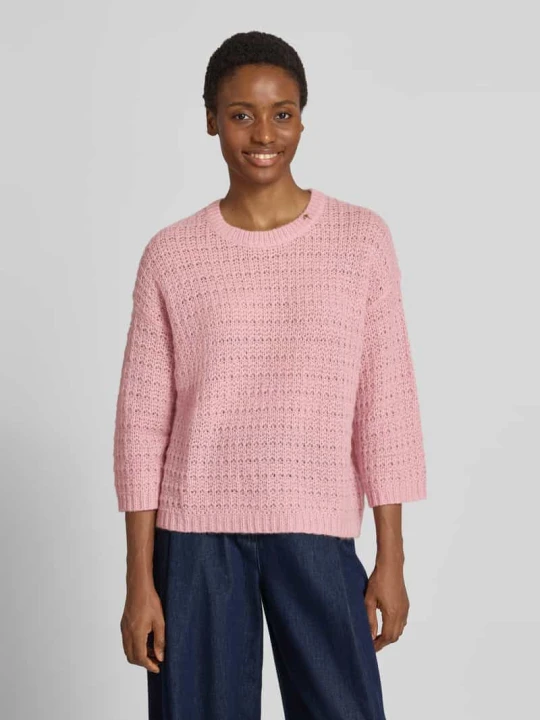 Zdjęcie produktu sweter z dzianiny o kroju loose fit z wełną z alpaki, dodatek wełny model 'Kasita' JOOP! Mocnoróżowy
