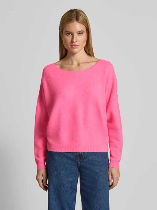 Zdjęcie produktu Sweter z dzianiny o kroju oversized z dekoltem w łódkę Model „DAMSVILLE” American Vintage Mocnoróżowy
