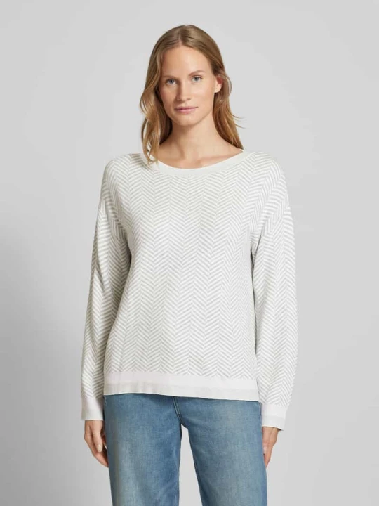 Zdjęcie produktu Sweter z dzianiny o kroju oversized z dekoltem w łódkę Tom Tailor Jasnoszary