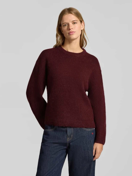 Zdjęcie produktu Sweter z dzianiny o kroju oversized z dodatkiem lnu Gina Tricot Bordowy