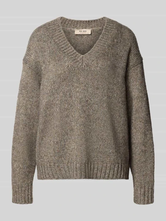 Zdjęcie produktu Sweter z dzianiny o kroju oversized z dodatkiem wełny model 'Welma' MOS MOSH Ciemnoszary melanż