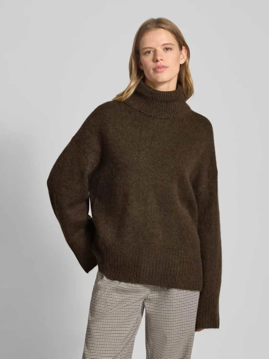 Zdjęcie produktu Sweter z dzianiny o kroju oversized z golfem Gina Tricot Ciemnozielony