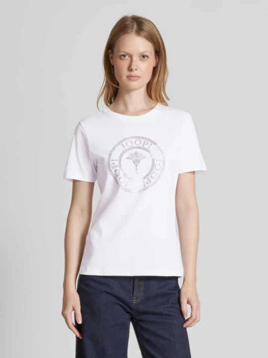 Zdjęcie produktu Sweter z dzianiny o kroju oversized z golfem model ‘Juna’ JOOP! Biały
