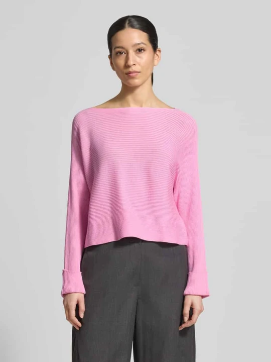 Zdjęcie produktu Sweter z dzianiny o kroju oversized z mieszanka bawełny model 'SCAMBIO' MAX&Co. Mocnoróżowy