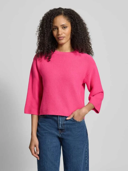 Zdjęcie produktu Oversized sweter z dzianiny z mieszanki wiskozy ze stójką MORE & MORE Mocnoróżowy