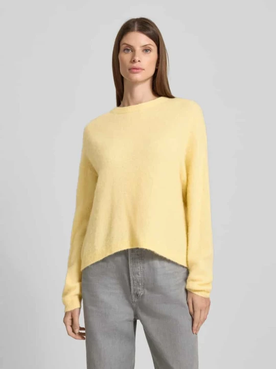 Zdjęcie produktu Sweter z dzianiny o kroju oversized z okrągłym dekoltem model ‘NENYBA’ American Vintage Jasnożółty
