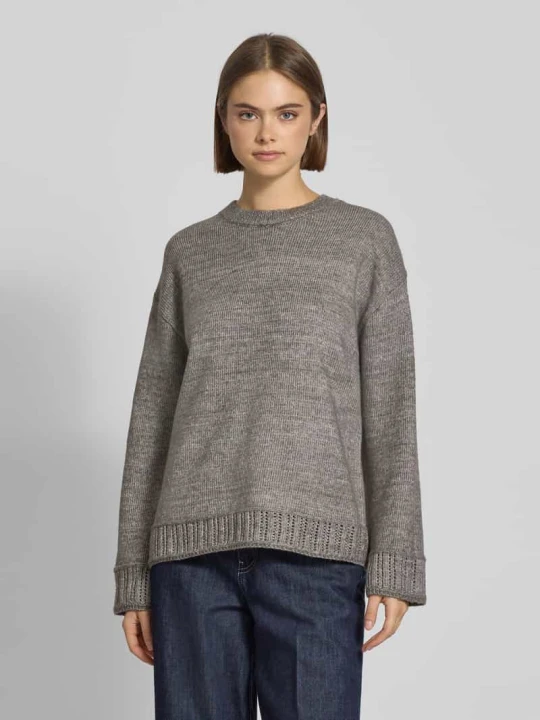 Zdjęcie produktu Sweter z dzianiny o kroju oversized z okrągłym dekoltem model ‘ORLY’ Pieces Średnioszary