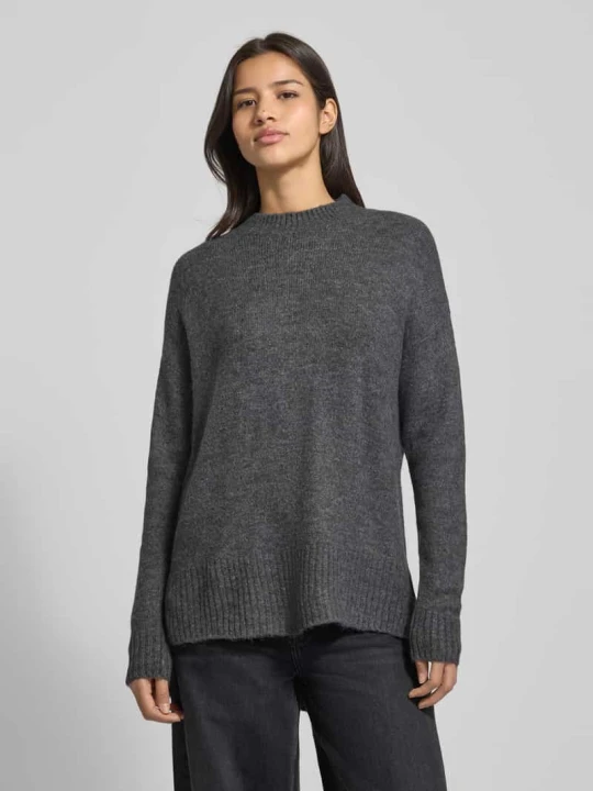 Zdjęcie produktu Sweter z dzianiny o kroju oversized z półgolfem model ‘LEFILE’ Vero Moda Średnioszary