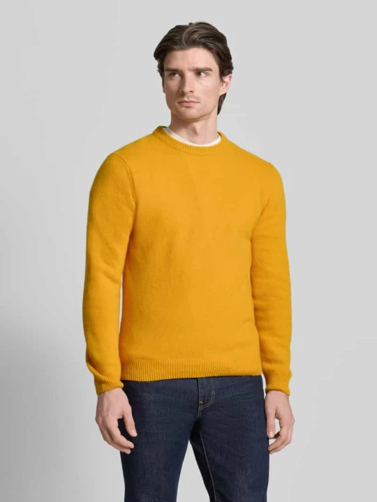 Zdjęcie produktu Sweter z dzianiny o kroju oversized z prążkowanymi wykończeniami Casual Friday Musztardowy
