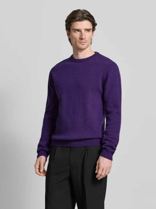 Zdjęcie produktu Sweter z dzianiny o kroju oversized z prążkowanymi wykończeniami Casual Friday Fioletowy