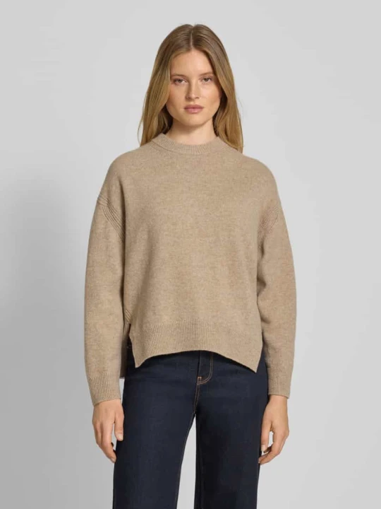 Zdjęcie produktu Sweter z dzianiny o kroju oversized z prążkowanymi wykończeniami Drykorn Piaskowy melanż