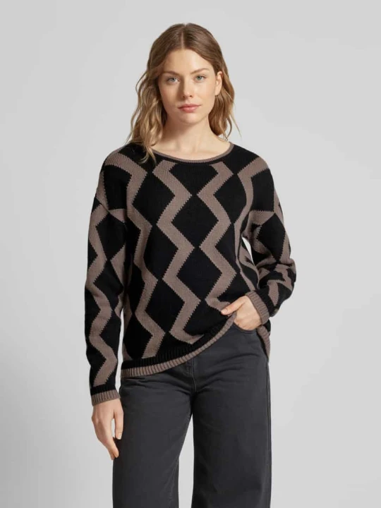 Zdjęcie produktu Sweter z dzianiny w kroju oversized z czystej wełny FYNCH-HATTON Czarny