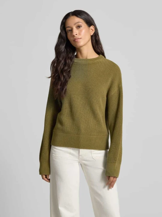 Zdjęcie produktu Sweter z dzianiny o kroju oversized z prążkowanymi wykończeniami Jake*s Oliwkowy
