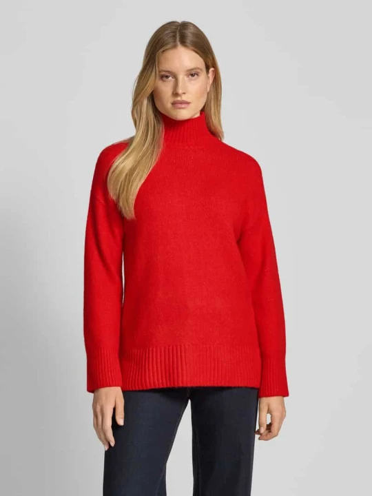 Zdjęcie produktu Sweter z półgolfem o kroju oversized z dodatkiem wełny Model 'Olma' B.Young Czerwony