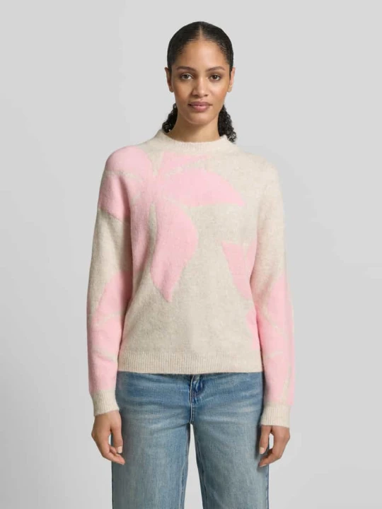Zdjęcie produktu Sweter z dzianiny o kroju oversized z dodatkiem wełny Model 'OMEA' B.Young Brudnoróżowy