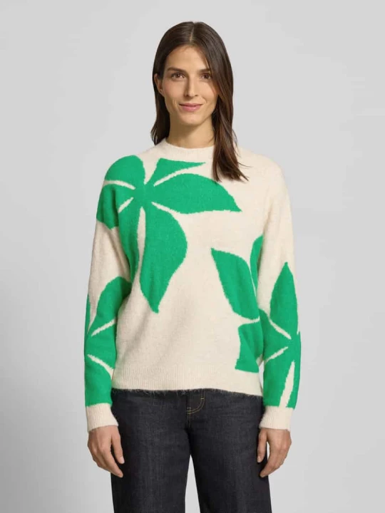Zdjęcie produktu Sweter z dzianiny o kroju oversized z dodatkiem wełny Model 'OMEA' B.Young Trawiasty zielony