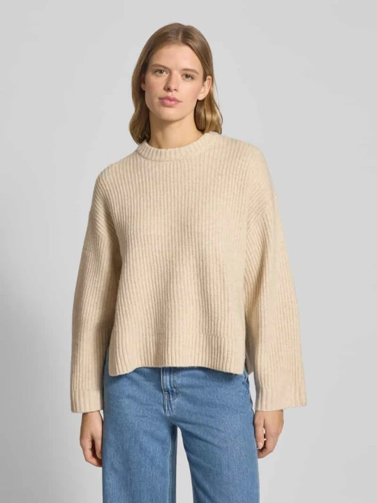 Zdjęcie produktu Sweter z dzianiny o kroju oversized z prążkowanymi wykończeniami model ‘SIGGA’ JJXX Beżowy