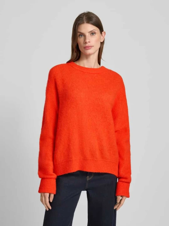 Zdjęcie produktu Sweter z dzianiny o kroju oversized z prążkowanymi wykończeniami model ‘VITOW’ American Vintage Czerwony melanż