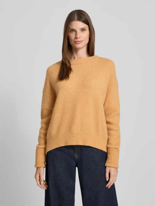 Zdjęcie produktu Sweter z dzianiny o kroju oversized z prążkowanymi wykończeniami model ‘VITOW’ American Vintage Piaskowy melanż