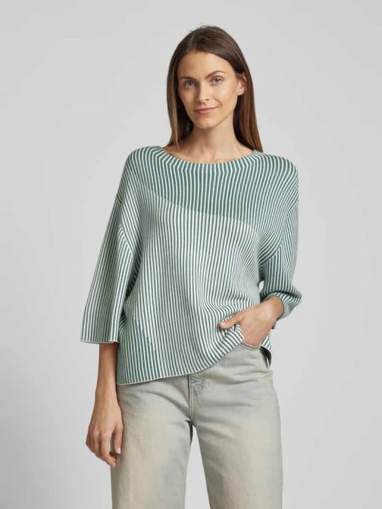 Zdjęcie produktu Sweter z dzianiny o kroju oversized z rękawem o dł. 1 / 2 Tom Tailor Butelkowy zielony