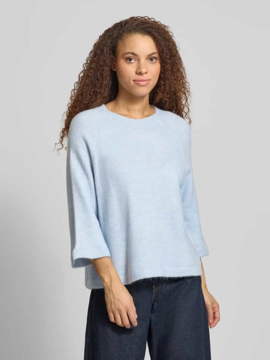 Zdjęcie produktu Oversize’owy sweter dzianinowy z rękawem 3 / 4 model 'SIMONI' Only Jasnoniebieski