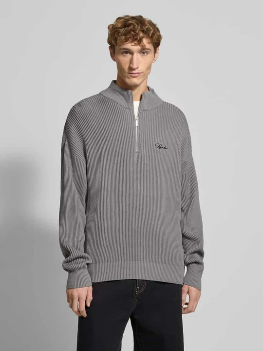 Zdjęcie produktu Sweter z dzianiny o kroju oversized z wyhaftowanym logo Pegador Średnioszary melanż