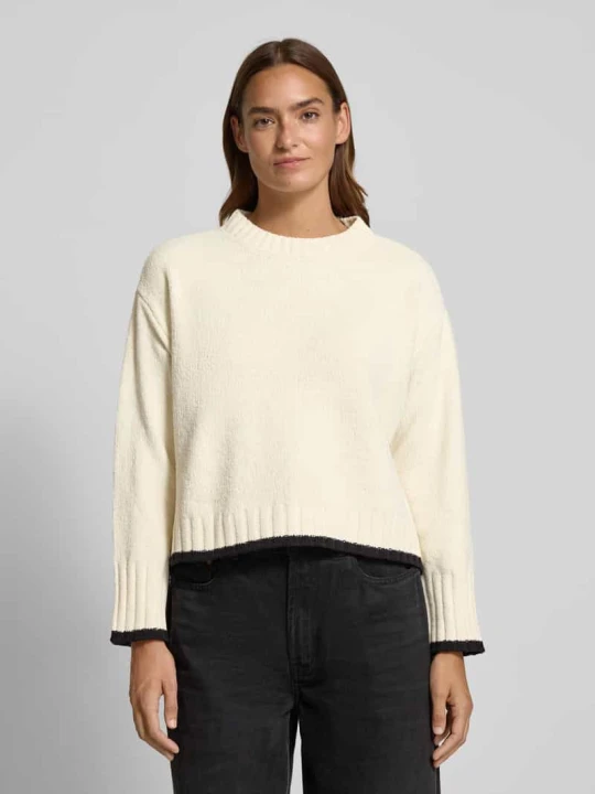 Zdjęcie produktu Sweter z dzianiny o kroju regular fit z brzegiem w kontrastowym kolorze model ‘SHADOW’ Vero Moda