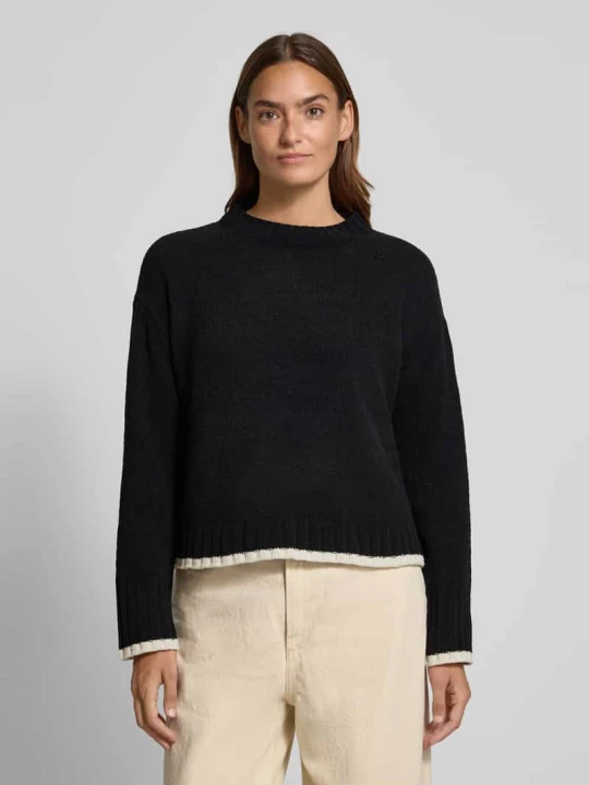 Zdjęcie produktu Sweter z dzianiny o kroju regular fit z brzegiem w kontrastowym kolorze model ‘SHADOW’ Vero Moda