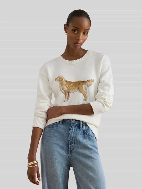Zdjęcie produktu Sweter z dzianiny o kroju regular fit z czystej bawełny Lauren Ralph Lauren Biały