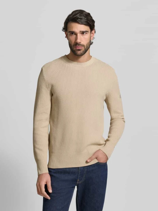Zdjęcie produktu Regular Fit sweter dzianinowy z czystej bawełny Marc O'Polo Beżowy