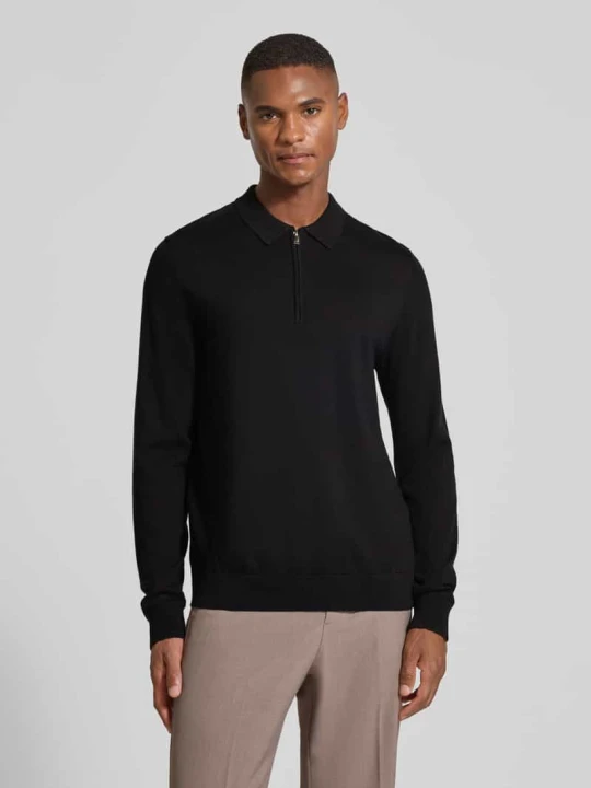 Zdjęcie produktu Sweter z dzianiny o kroju regular fit z czystej bawełny model ‘BERG’ Selected Homme Czarny