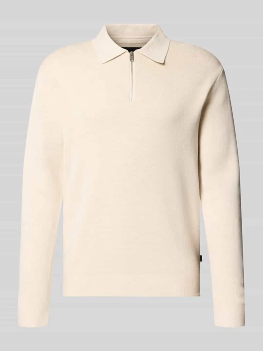 Zdjęcie produktu sweter z dzianiny o kroju regular fit z czystej bawełny model 'LAMILANO' Jack&Jones Złamany biały
