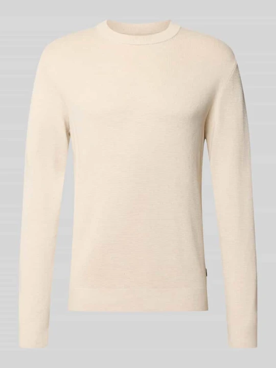 Zdjęcie produktu sweter z dzianiny o kroju regular fit z czystej bawełny model 'MILANO' Jack&Jones Złamany biały