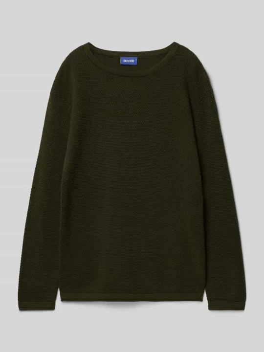 Zdjęcie produktu Sweter z dzianiny o kroju regular fit z czystej bawełny model ‘PANTER’ Only & Sons Oliwkowy