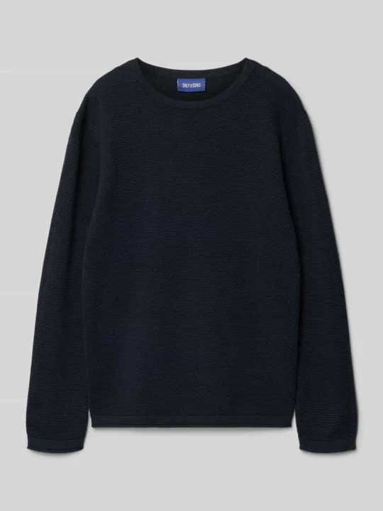 Zdjęcie produktu Sweter z dzianiny o kroju regular fit z czystej bawełny model ‘PANTER’ Only & Sons Granatowy