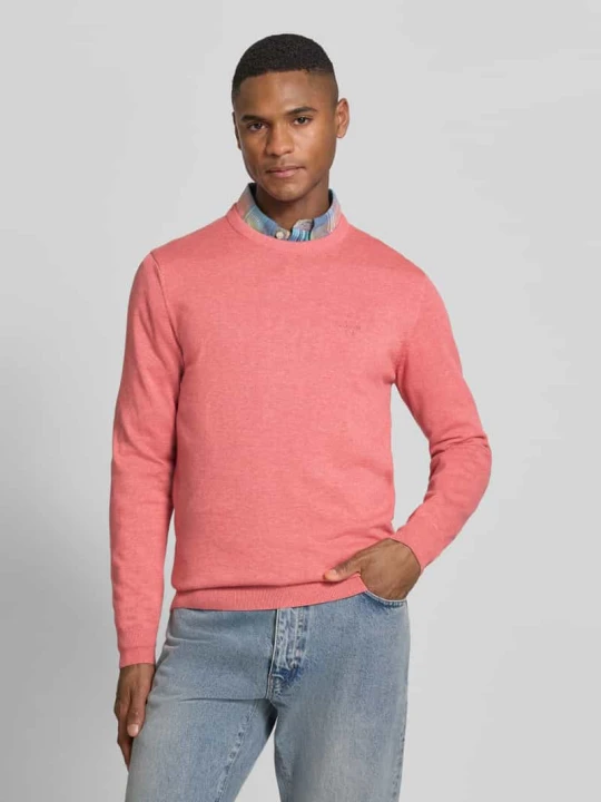Zdjęcie produktu Krój regular fit sweter dzianinowy z czystej bawełny model 'PIMA' Barbour Mocnoróżowy