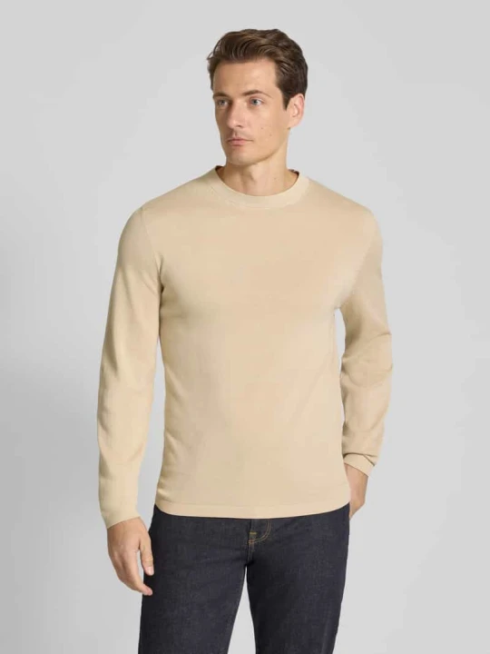 Zdjęcie produktu Sweter z dzianiny o kroju regular fit z czystej bawełny model ‘RAVI’ Selected Homme Złamany biały