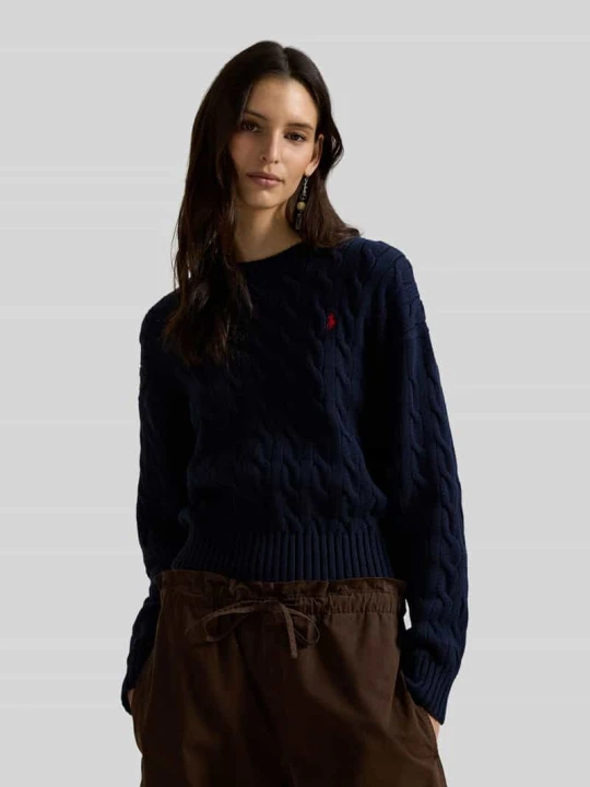 Zdjęcie produktu Regular Fit sweter dzianinowy z czystej bawełny Polo Ralph Lauren Granatowy