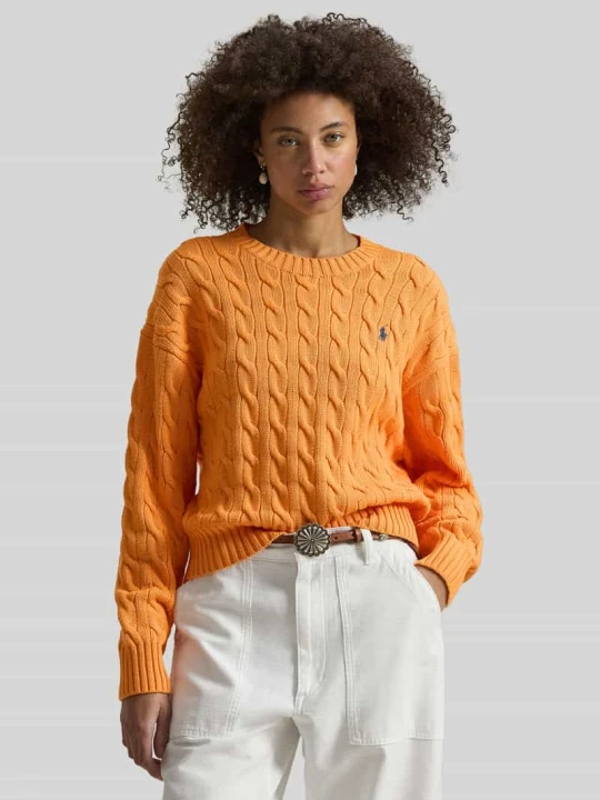 Zdjęcie produktu Regular Fit sweter dzianinowy z czystej bawełny Polo Ralph Lauren Pomarańczowy
