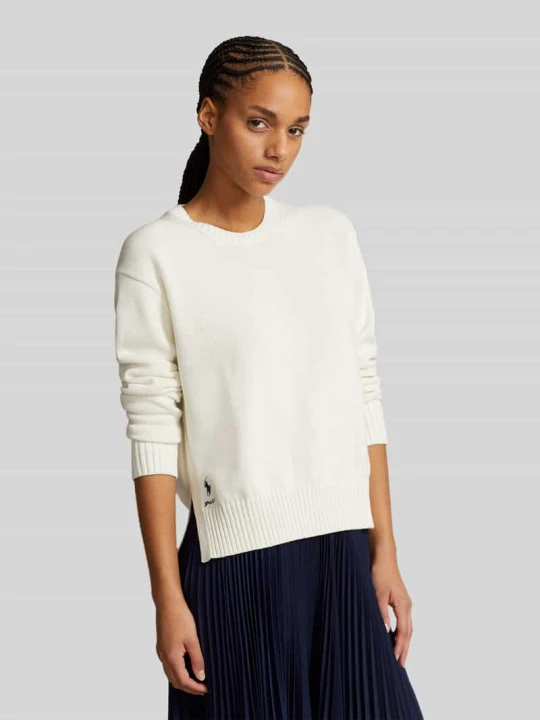 Zdjęcie produktu Regular Fit sweter dzianinowy z czystej bawełny Polo Ralph Lauren Złamany biały