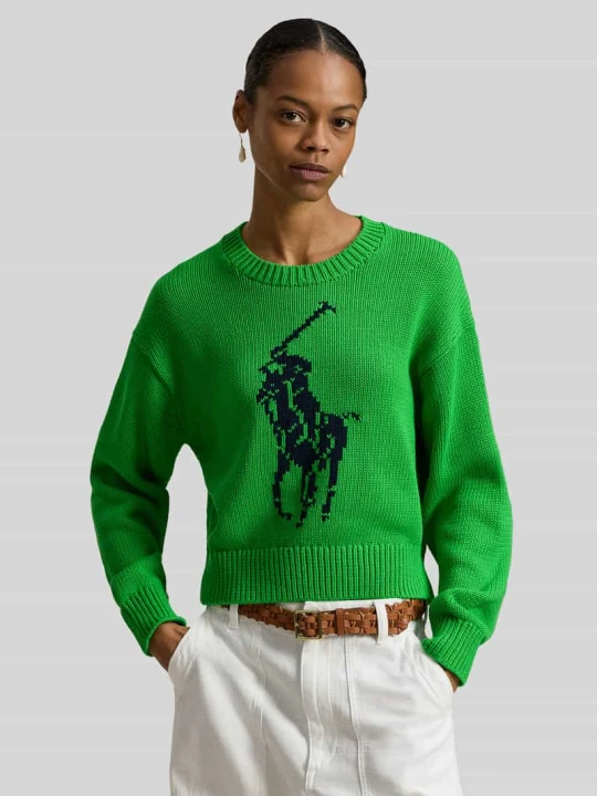 Zdjęcie produktu Regular Fit sweter dzianinowy z czystej bawełny Polo Ralph Lauren Zielony